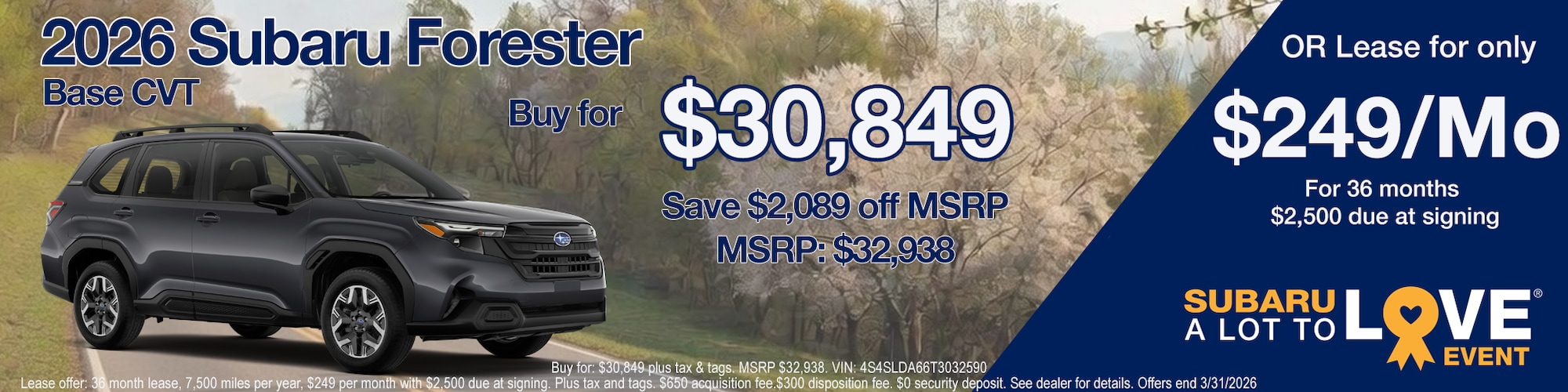 Buy or lease 2026 Subaru Forester at Fairway Subaru in Hazel Township PA 