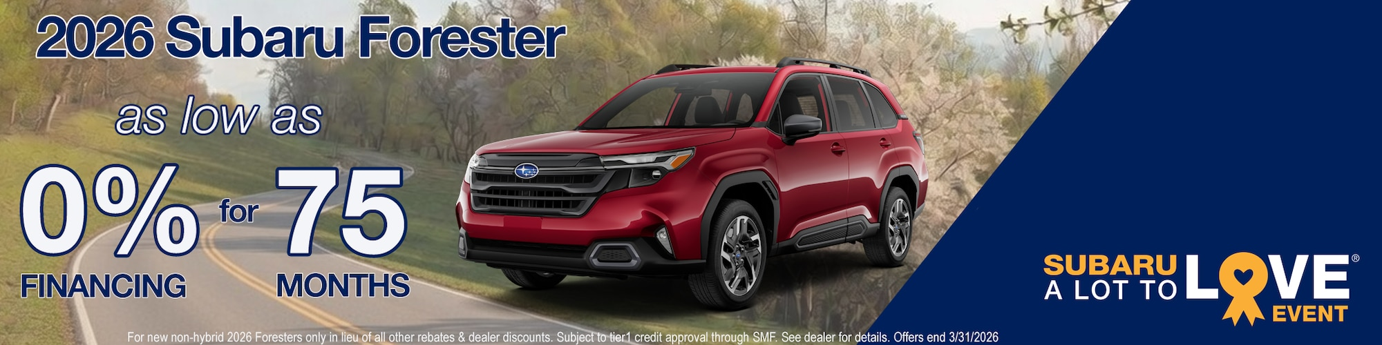 2026 Subaru Forester 0% for 75 Months at Fairway Subaru in Hazel Township PA