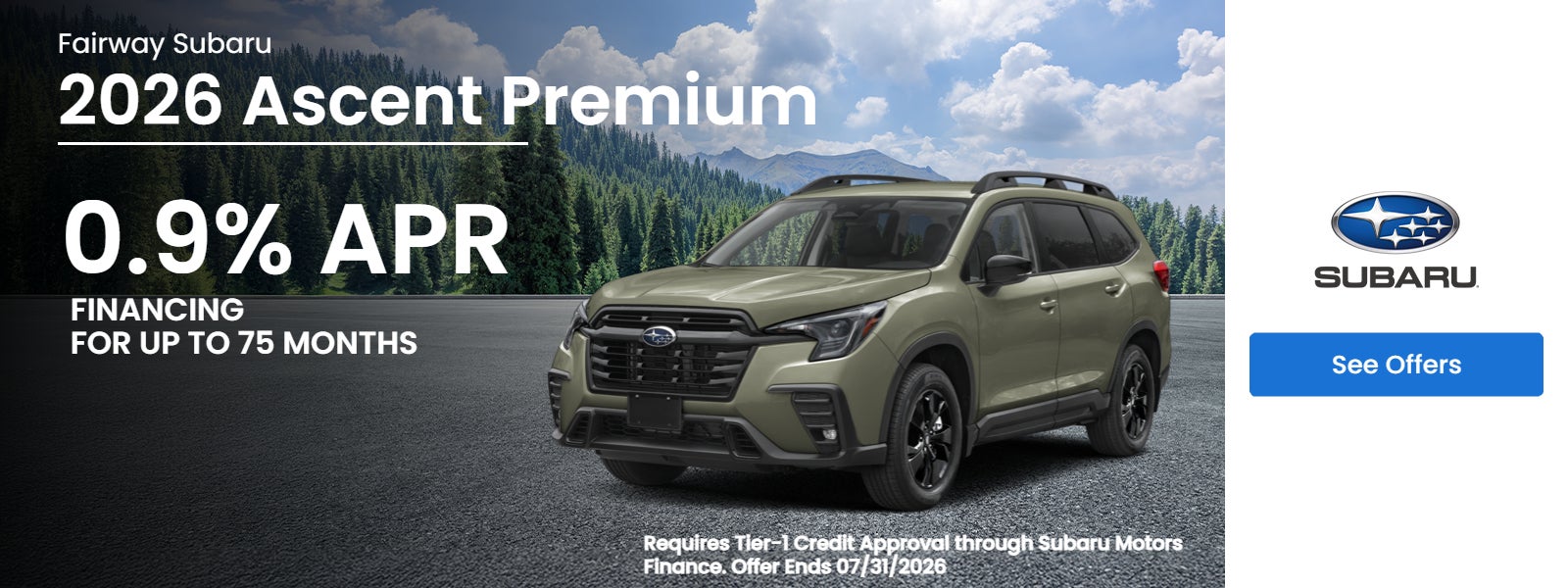 0.9% APR financing for up to 75 months