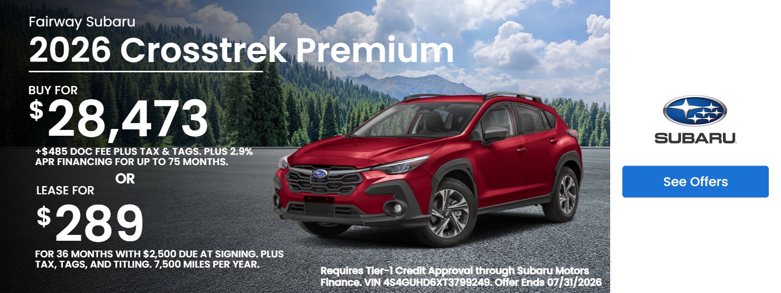 2026 Crosstrek Premium on offer