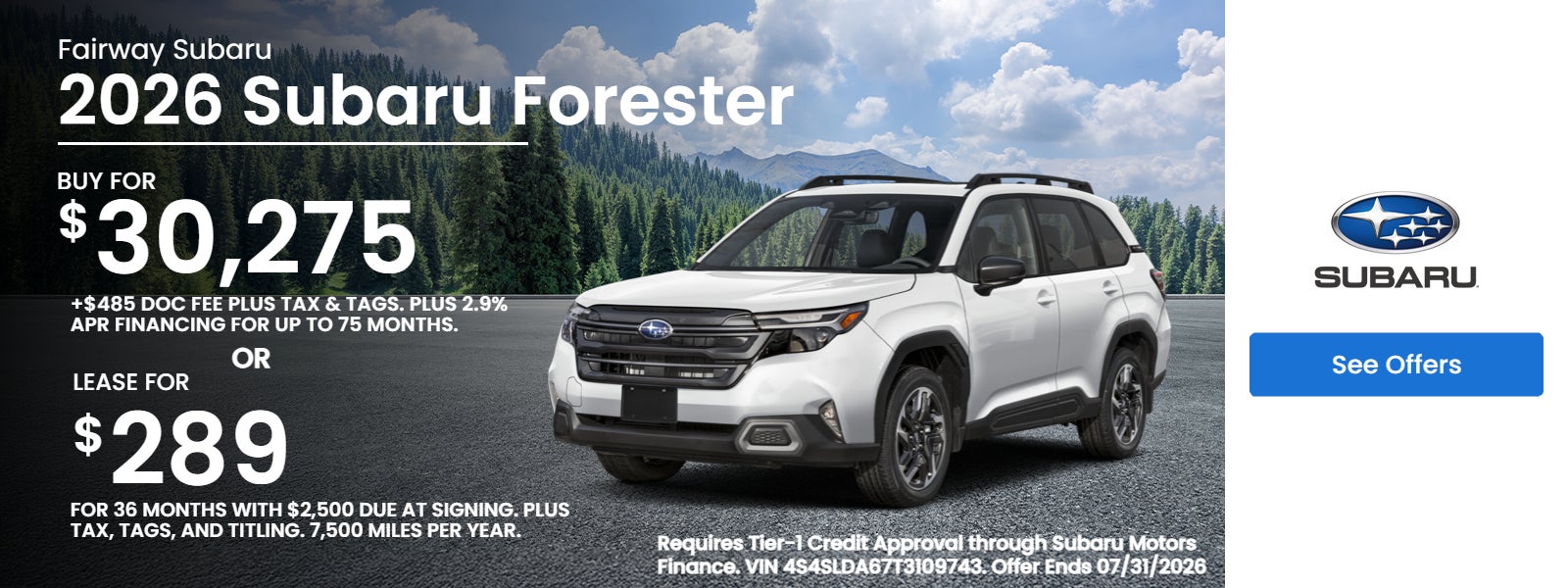 2026 Forester on offer